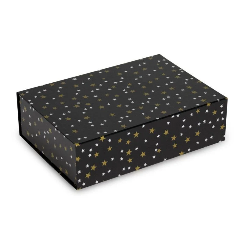 Julmagnetlådor Stars 35 x 25 x 10 cm Svart (25 st.) [FP-KDS002]