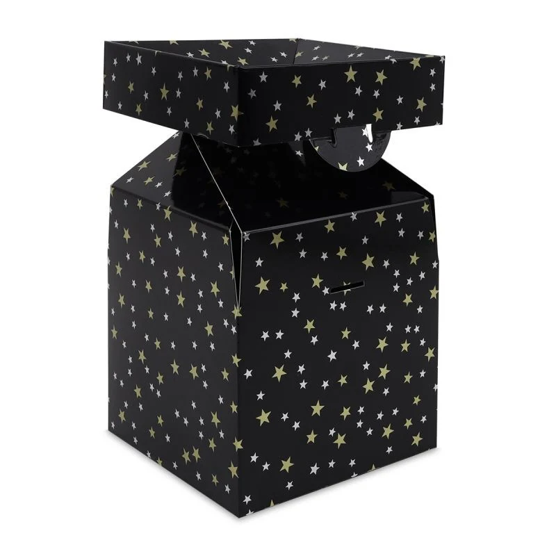 Jul-pop-up-lådor Stars 15 x 15 x 16 cm Svart (50 st.) [FP-KDS001]