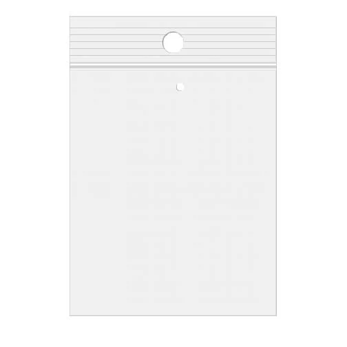 Blixtlåspåsar med häng hål och lufthål 7,5x10cm Kristallklart PP 50 mikron (100 st) [ZR34V]
