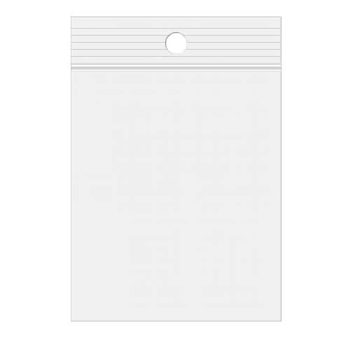 Blixtlåspåsar med häng hål 10x12,5cm Kristallklart PP 50 mikron (100 st) [ZR45]