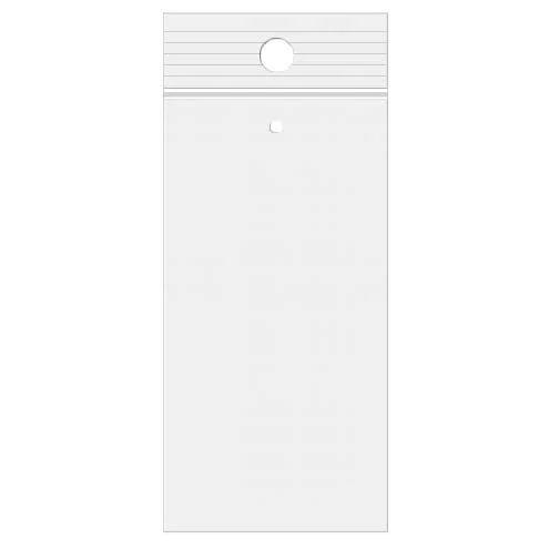 Blixtlåspåsar med häng hål och lufthål 5x20cm Kristallklart PP 50 mikron (100 st) [ZR28V]