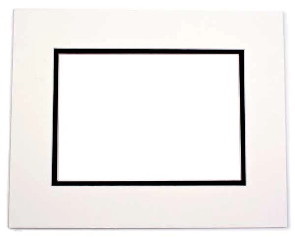 Passepartout Dubbel tjock Elfenben/Svart 30,5x40,6cm med 19,4x29,5cm Fönster (10 st) [MD20110]