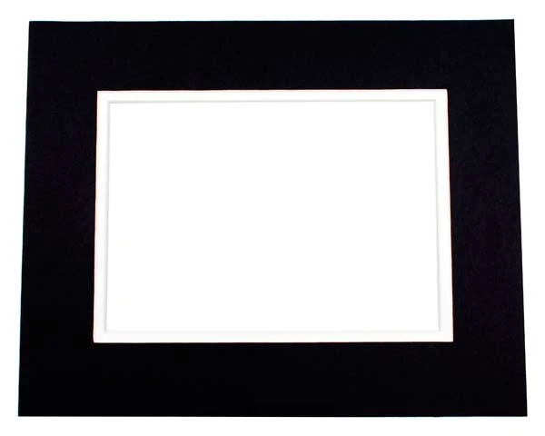 Passepartout Dubbel tjock Svart/Vit 30,5x40,6cm med 19,4x29,5cm Fönster (10 st) [MD20160]