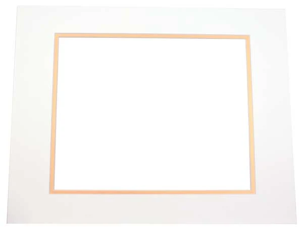 Passepartout Dubbel tjock Elfenben/Guld 27,9x35,6cm med 20,6x27cm Fönster (10 st) [MD20073]