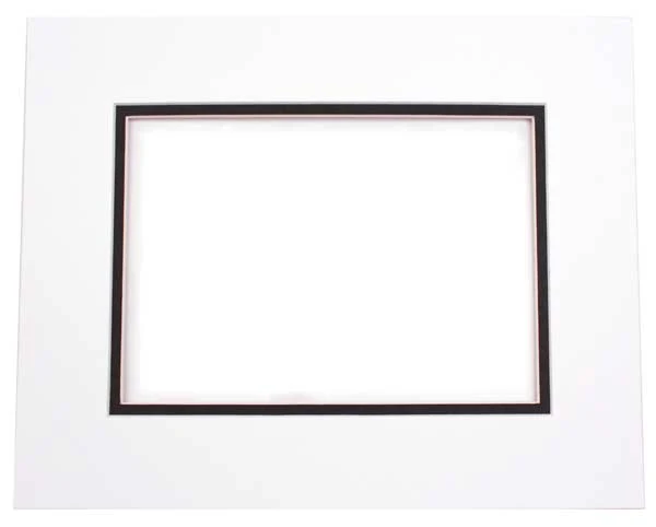 Passepartout Dubbel tjock Vit/Svart 20,3x25,4cm med 11,8x16,8cm Fönster (10 st) [MD20049]