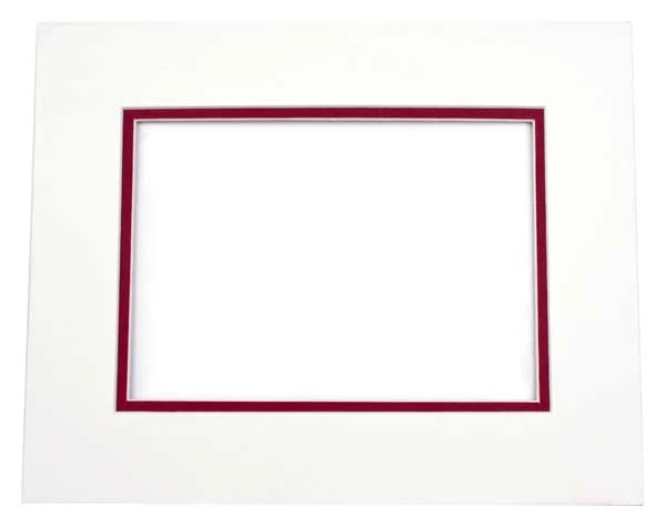 Passepartout Dubbel tjock Elfenben/Tegelröd 12,7x17,8cm med 9,2x14,3cm Fönster (10 st) [MD20115]