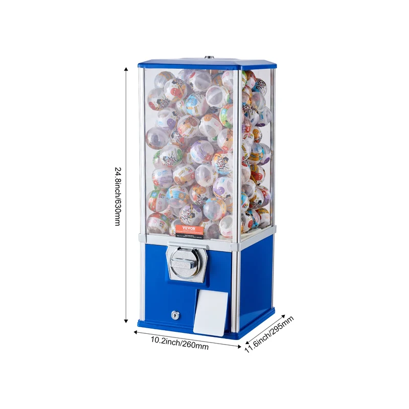 VEVOR 25" Coin-Operated Gumball Machine | Capsule Toy Dispenser for Kids