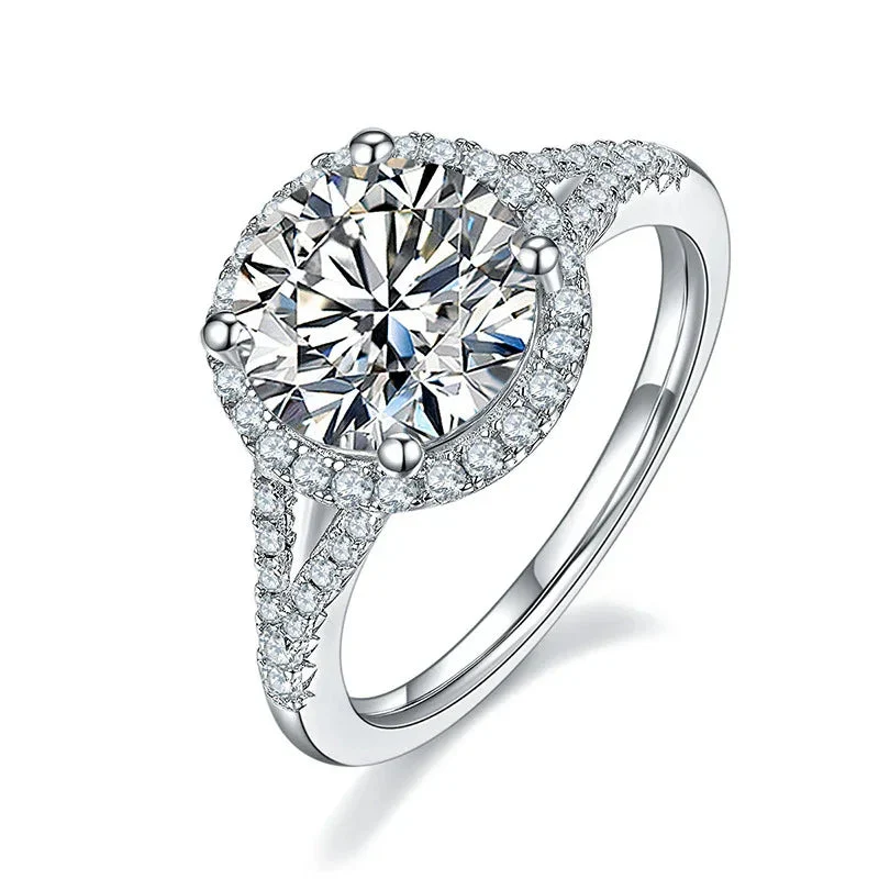 Women's Inlaid Luxury Silver Wedding Ring