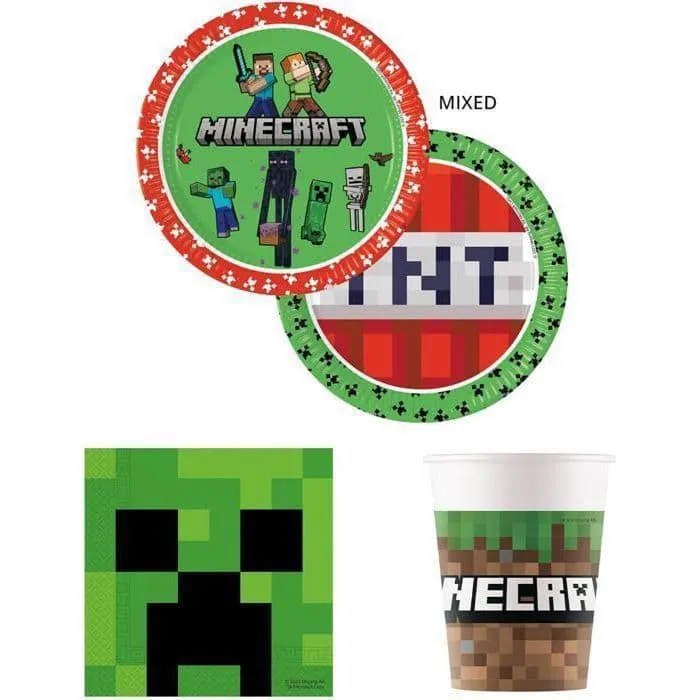 Minecraft Party Tableware Set 52 Pieces