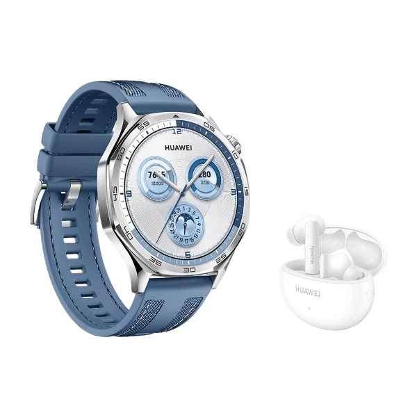 Huawei Watch GT 5 46mm Smartwatch, Blue + FreeBuds 5i True Wireless Earbuds