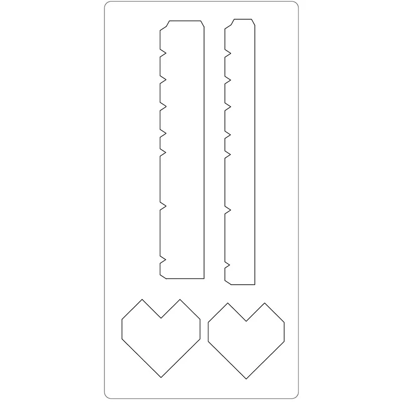 Skärschablon, hjärtbox, stl. 15,2x30,37 cm, tjocklek 15 mm, 1 st. [HOB-117499]