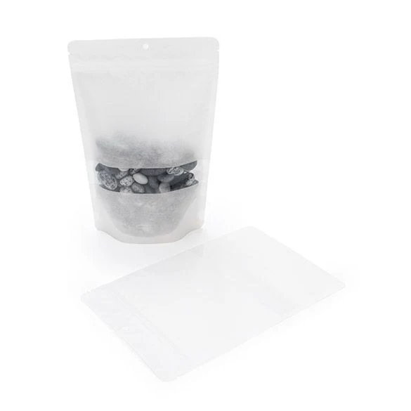 Stå upp påsar Rispapper vitt 15x9x23.2cm | 312 gram med hängande hål (100 st) [ZBGR7WH]