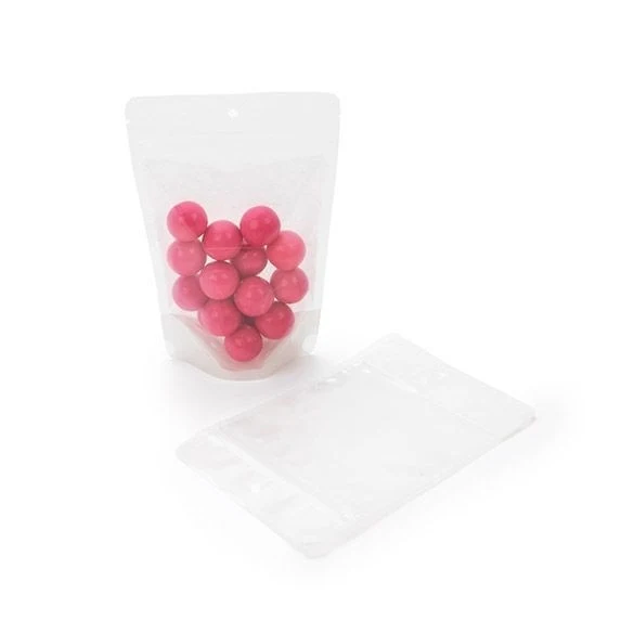 Stå upp påsar Rispapper Transparent/Vit 11.9x7.6x18.4cm | 114 gram med hängande hål (100 st) [ZBGR46WCH]