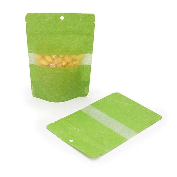 Stå upp påsar Rispapper grönt 10x6x15cm | 57 gram med upphängningshål (100 st) [ZBGR2GRH]