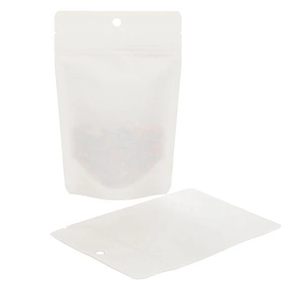 Stå upp påsar Komposterbar Kraft Vit 10,2x6x15,2cm | 57 gram (100 st) [ZBGEK2W]