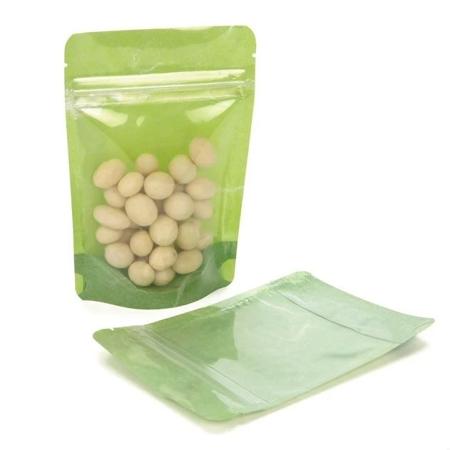Stå upp påsar Rispapper Transparent/Grön 10,2x6x15,2cm | 57 gram (100 st) [ZBGR2GRC]