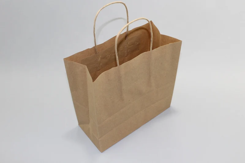 Papperskassar Brun 18x8x22cm Kraft Papper 90 gram med tvinnade handtag (50 st) [PAMB1822]