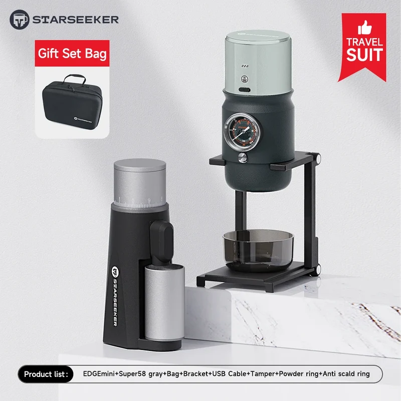 STARSEEKER EDGE Mini Portable Coffee Grinder – 38mm Cone Burr, Type-C