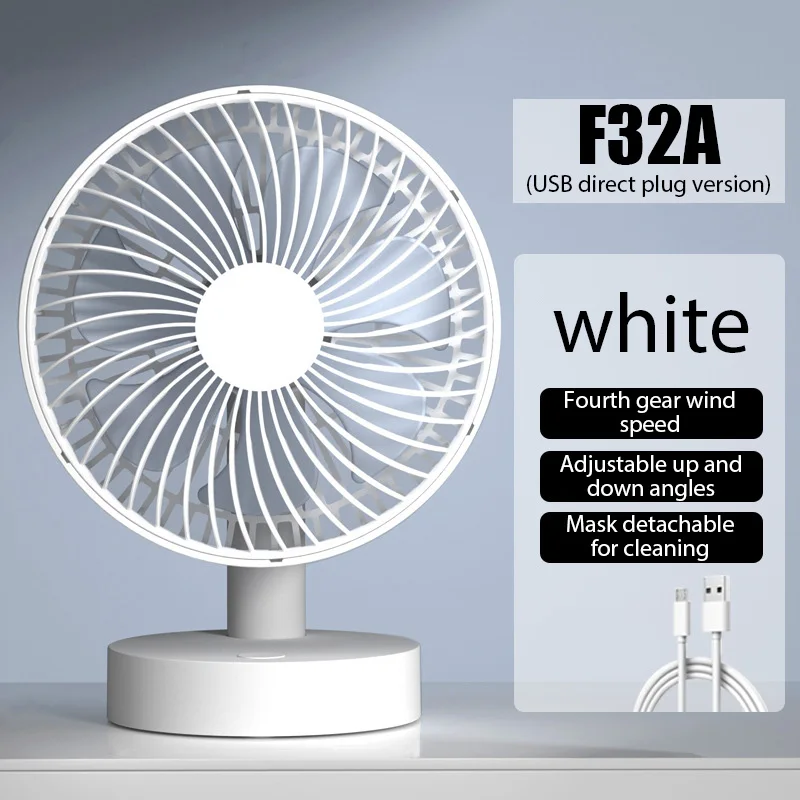 USB Small Electric Desktop Fan – Portable High-Wind Air Circulator