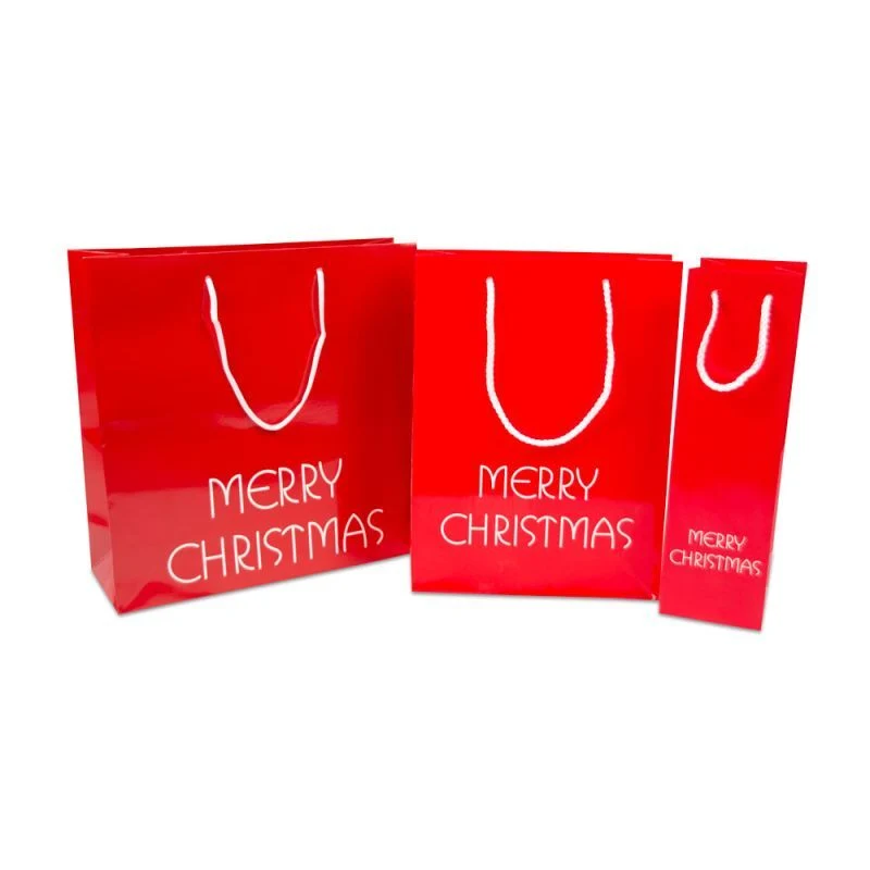 Papperskassar för jul Merry Christmas 10 + 10 x 35 cm Röd (100 st.) [FP-TOP992]