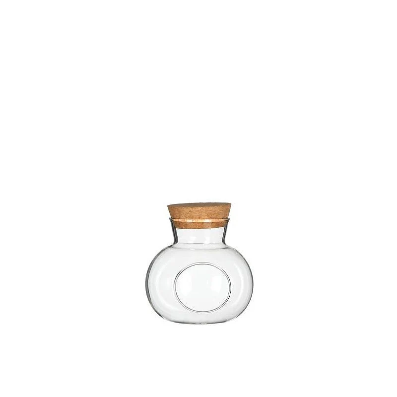 Glaskula med kork Ø 10 cm, H. 10 cm - 1 st