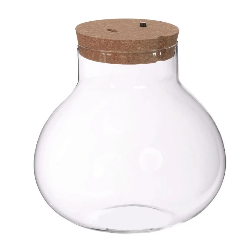Terrarium med kork, batteri och USB-C-kontakt Ø 20,5 cm, H. 20 cm - 1 st