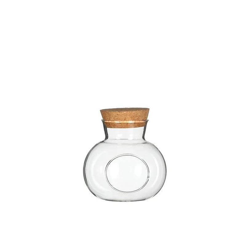 Glaskula med kork Ø 14 cm, H. 15 cm - 1 st