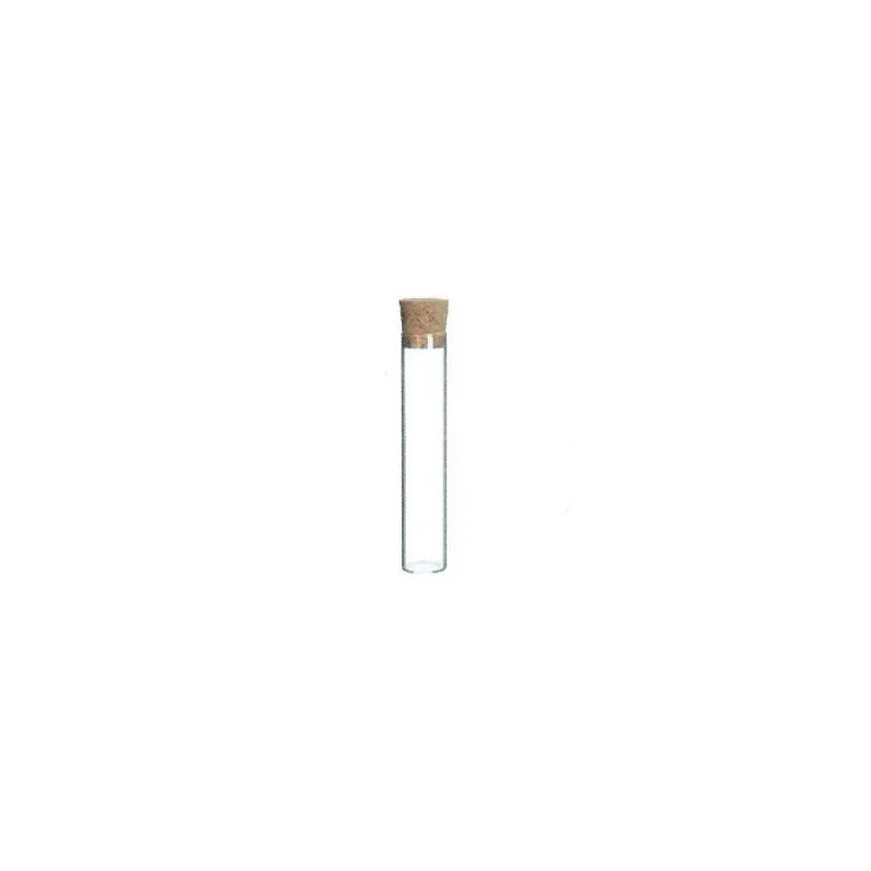 Provrör med platt botten och kork, H. 15 cm, Ø 2 cm - 12 st