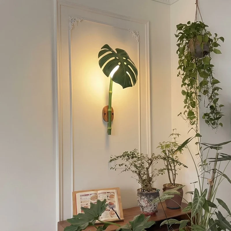 Tea Garden Outdoor Bionic Bamboo Wall Sconce Lamp