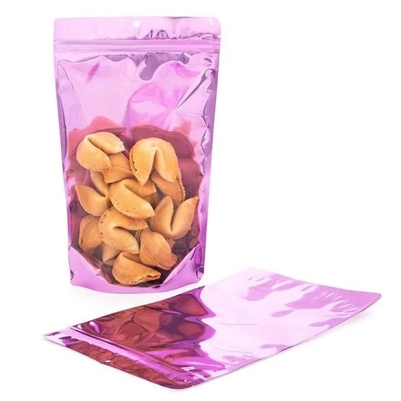 Stå upp påsar Transparent/Roze 17,1x8,9x28,6cm | 340 gram (100 st) [ZBGB4PK]
