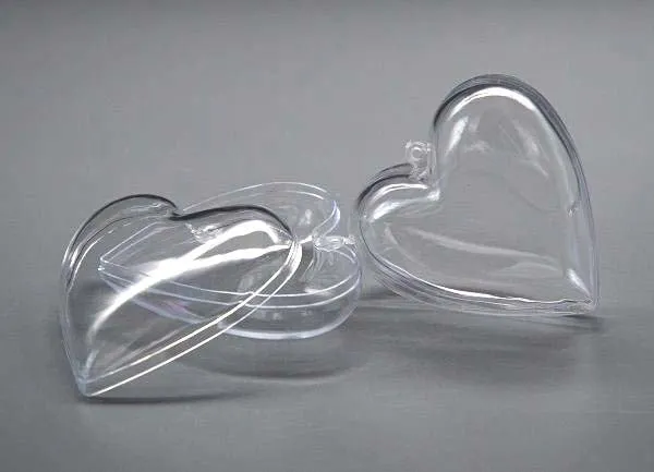 Plast Transparent Hjärta 8cm (25 st) [PEP-0708080]