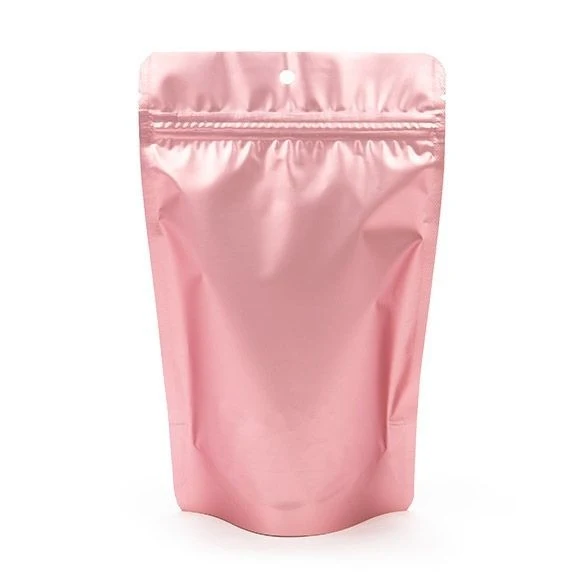 Stå upp påsar Rosa med häng hål 13x7,9x20,6cm (100 st) [ZBGM3RG]