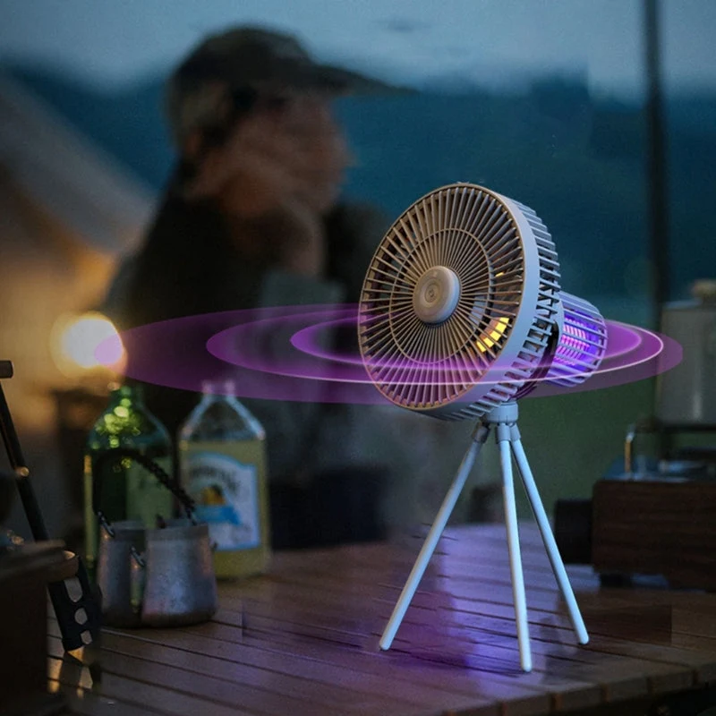 Portable Outdoor Mood Light Rechargeable Fan