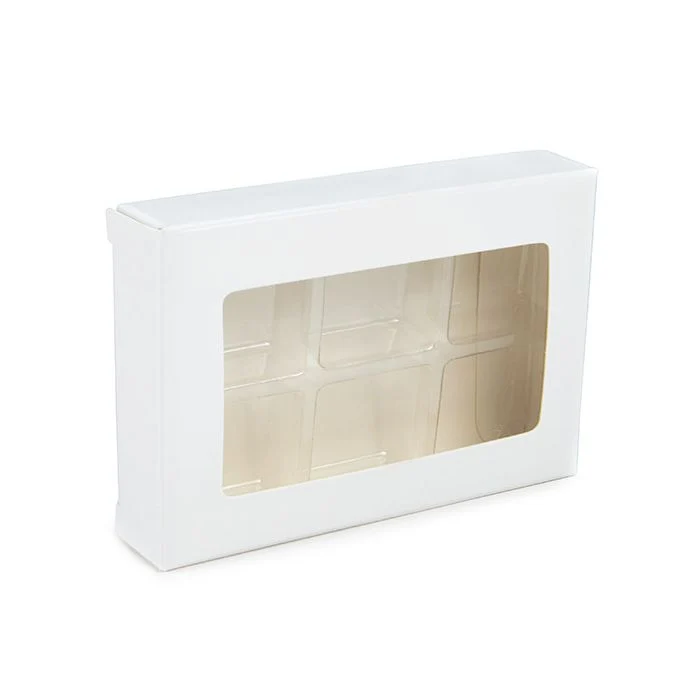 Vit Kraft Artisan Candy Box Set, fyrkantig insats 7x2.1x10.3 cm (25 st) [CNDY274W]