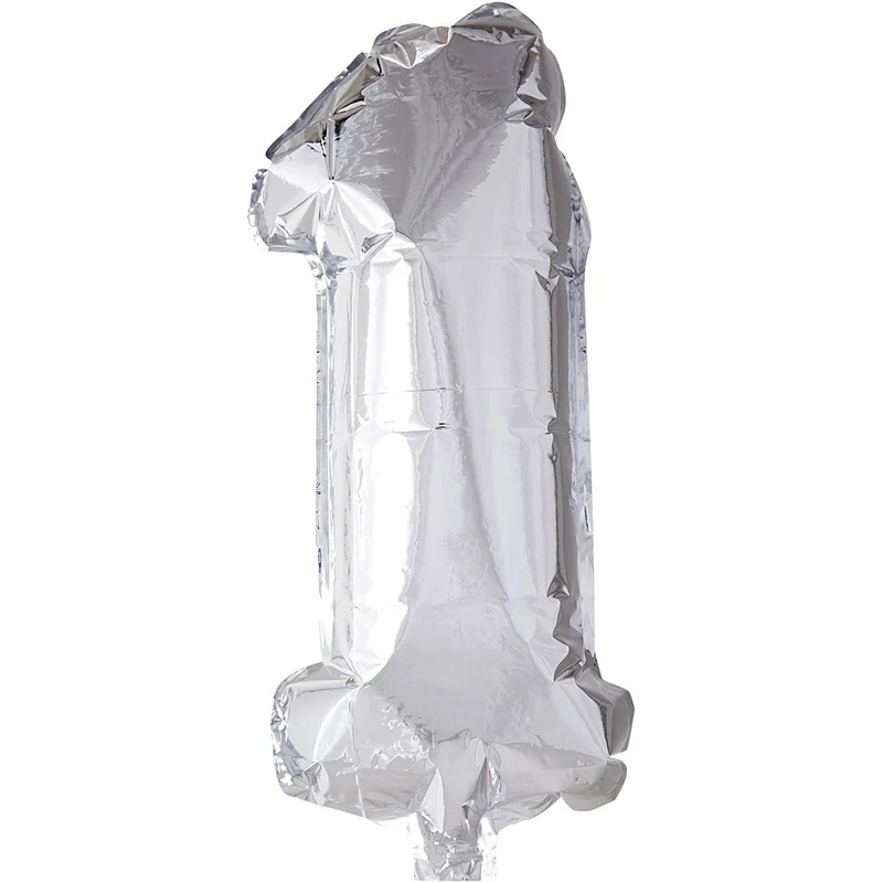 Foil Balloon, silver, 1, H: 41 cm, 1 pc [HOB59185]