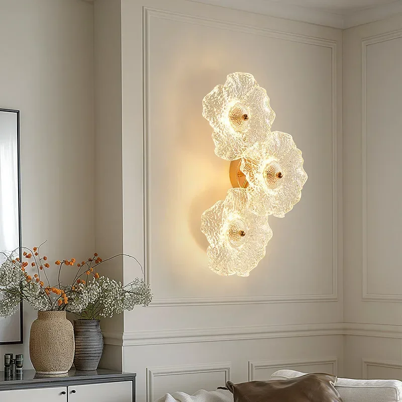 Fiorella Textured Glass Flower Wall Sconce Lamp