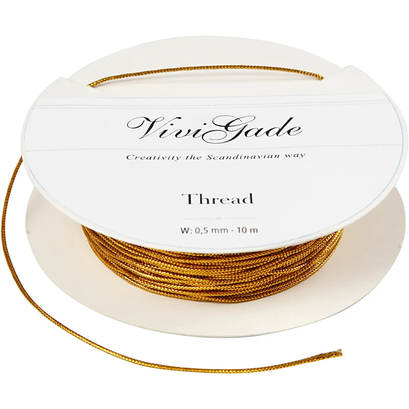 Thread, gold, thickness 0,5 mm, 10 m/ 1 roll [HOB51960]