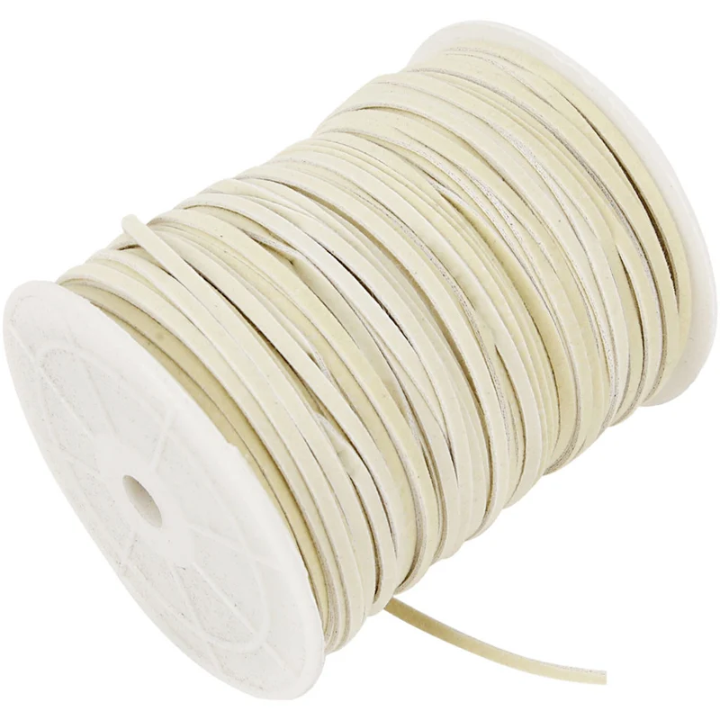 Faux suede cord, beige, 3 mm, 100 m, 1 roll [HOB51520]