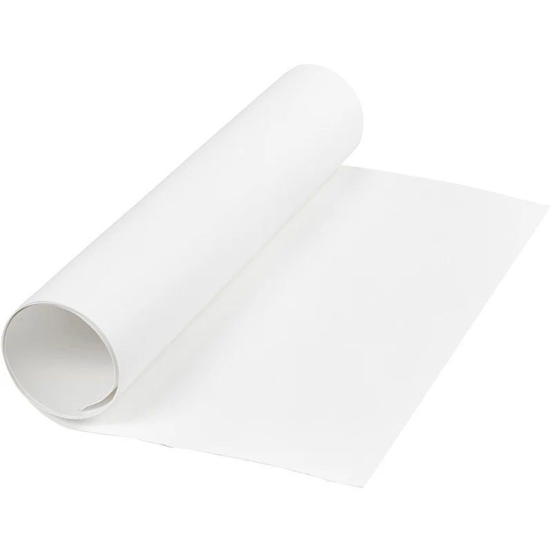 Faux Leather Paper, white, W: 50 cm, one coloured, 350 g, 1 m/ 1 roll [HOB498945]