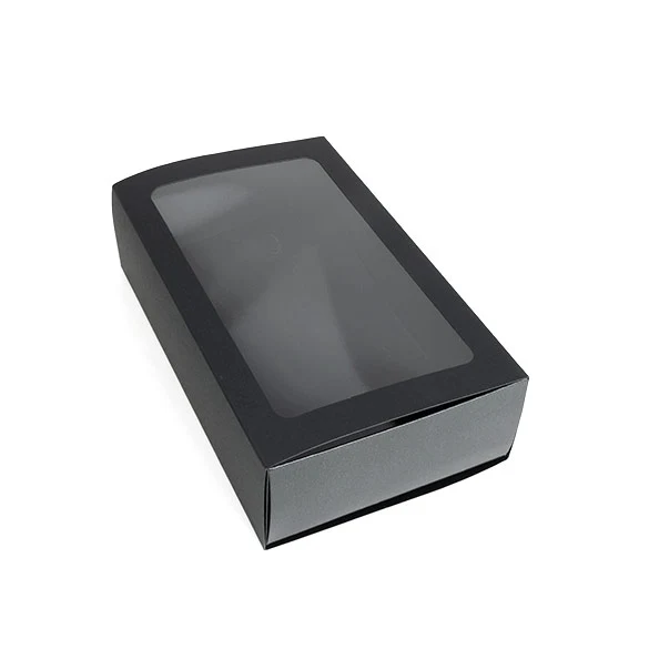 Tvådelade Papperslådor Svart 21x12,7x5,7cm (25 st) [MBS10B]