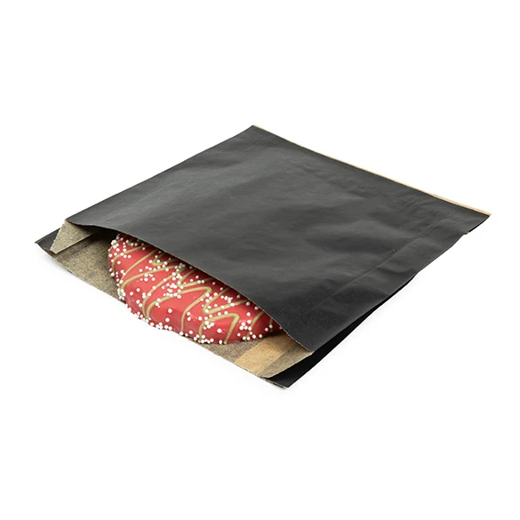 Fettresistenta Papperspåsar Svart 15,2x2,9x16,5cm (100 st) [GPB5B]