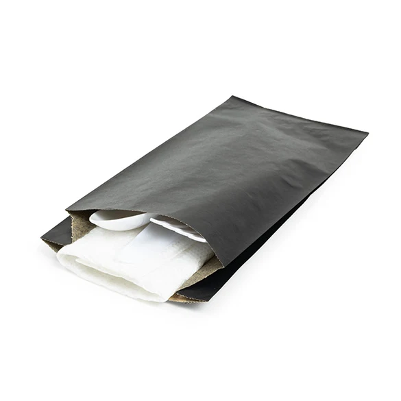 Fettresistenta Papperspåsar Svart 8,9x2,9x19,7cm (100 st) [GPB1B]
