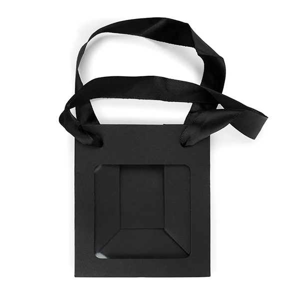 Presentpåsar Svart med Fönster 10,2x7x11,4cm (10 st) [GMBW1B]