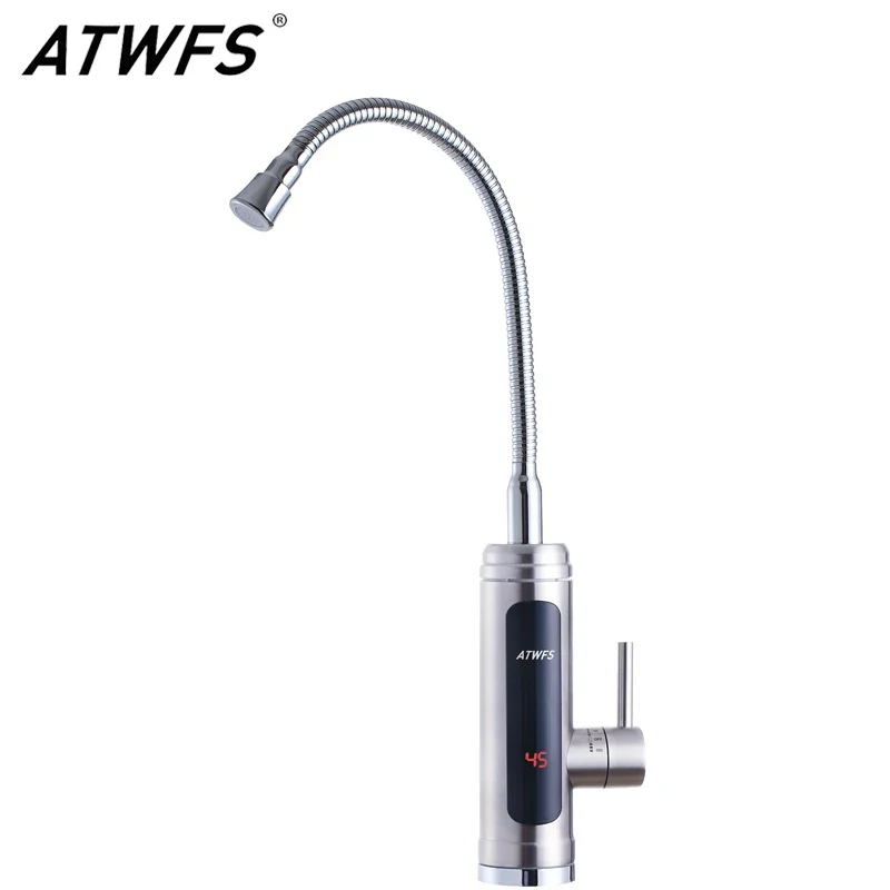 ATWFS Instant Hot Water Faucet | Stainless Steel | Tankless Electric Heater 220V | Kitchen & Bathroom