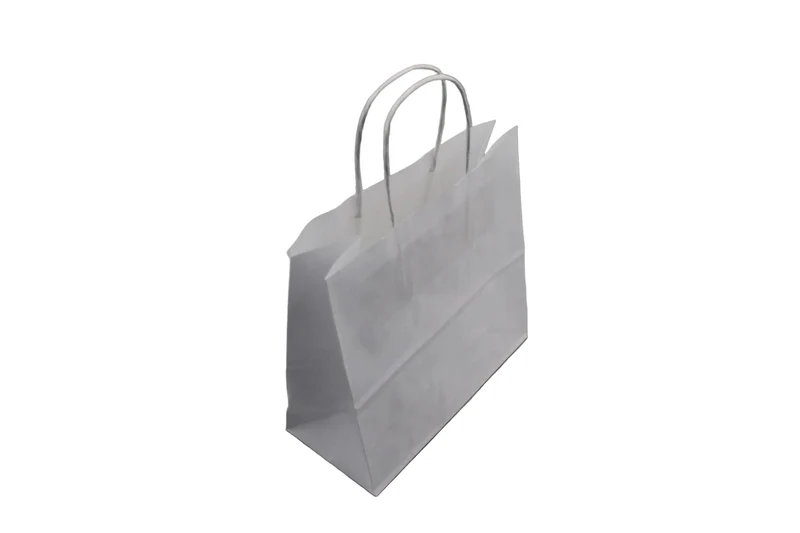 Papperskassar Vit 22x10x31cm Kraft 90 g/gm med tvinnade handtag (50 st) [PAMW2231]