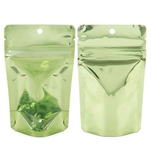 Stå upp påsar Transparent/Grön 7,9x5,1x13cm | 28 gram (100 st) [ZBGB1GR]