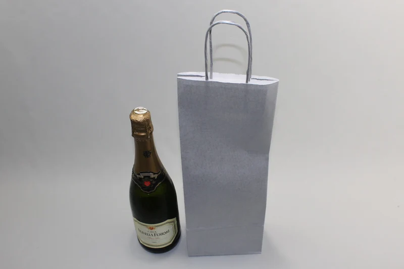 Kraftpåsar för Flaskor Silver 14x8x39cm Kraft Papper 110 g/m (50 st) [PAWF1439SI]