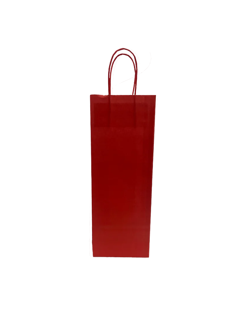 Kraftpåsar för Flaskor Röd 14x8x39cm Kraft Papper 110 g/m (50 st) [PAWF1439R]