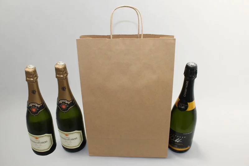 Kraftpåsar för Flaskor Brun 26x8x39cm + kartongdelare Kraft Papper 110 g/m (50 st) [PAWF2639]