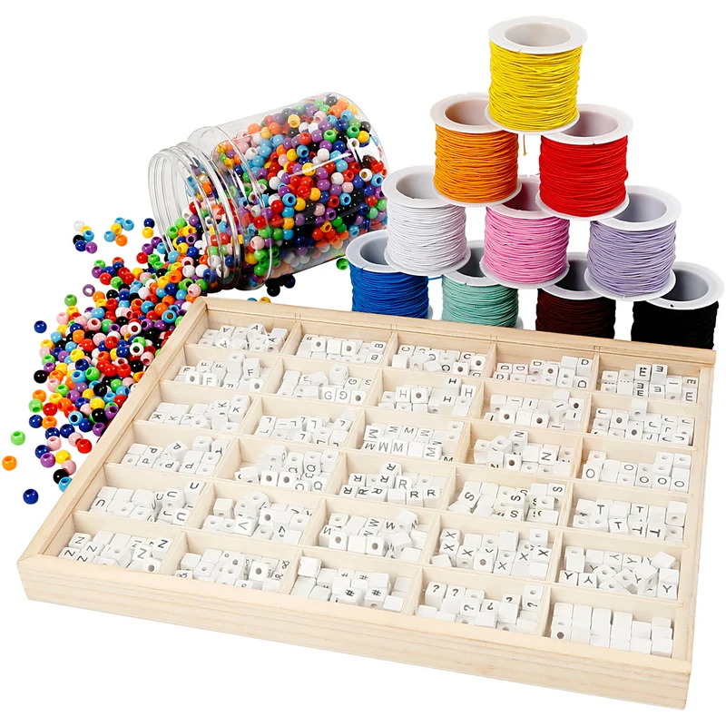 Grupp DIY Kit Bokstavspärlor på armband, 1 set [HOB-97768]
